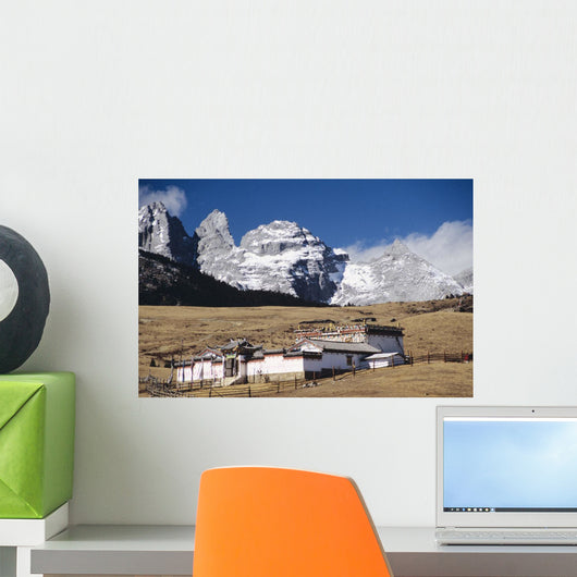 China, Jade Dragon Snow Mountain in background Wall Mural