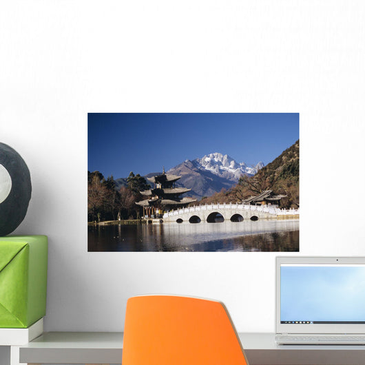 China, Black Dragon Pool Park with Five Phoenix Pavilion Wall Mural