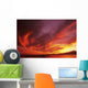 Sunset Over Seascape, Brightly Colored Clouds Illuminated Over Ocean Wall Mural