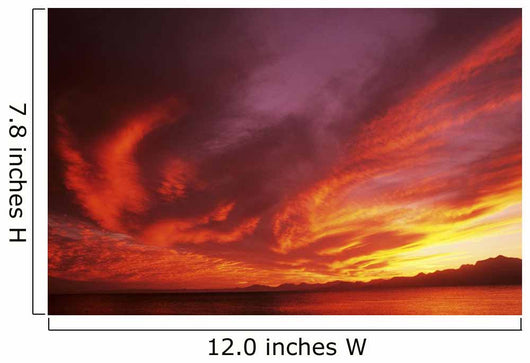 Sunset Over Seascape, Brightly Colored Clouds Illuminated Over Ocean Wall Mural