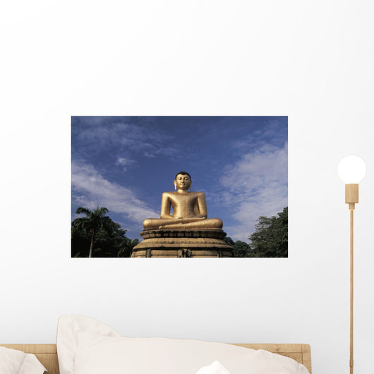 Sri Lanka, Colombo, Victoria Park, Golden Buddha Statue Wall Mural
