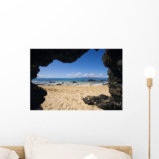 View From Secret Beach Of Kahoolawe From Inside Of A Lavatube Cavern Wall Mural