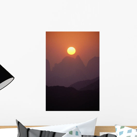 Orange And Pink Misty Sunset Wall Mural