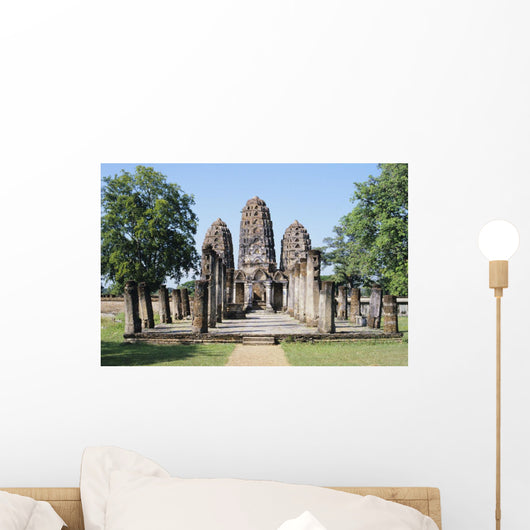 View of Sukhothai Khmer Sanctuary Ruins Wall Mural