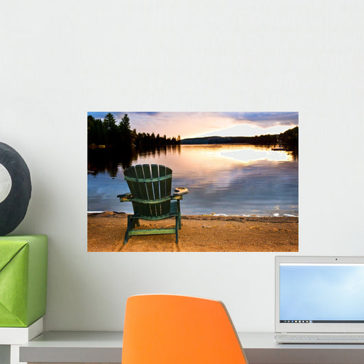 Wooden Chair Sunset Beach