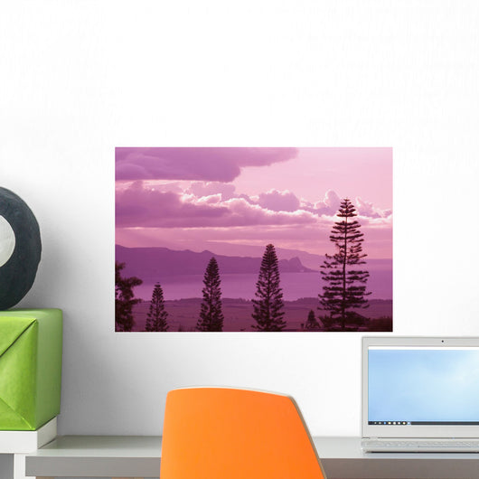 Pine Trees In Foreground Wall Mural