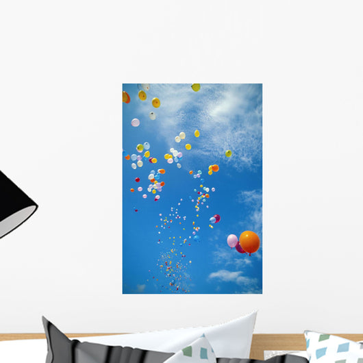 Colorful Balloons Float Wall Mural