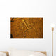 Hawaii, Big Island, South Kohala Petroglyph Man On Red Rock Puako Wall Mural