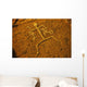 Hawaii, Big Island, South Kohala Petroglyph Man On Red Rock Puako Wall Mural