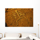 Hawaii, Big Island, South Kohala Petroglyph Man On Red Rock Puako Wall Mural