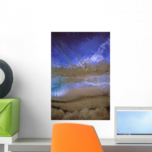 Hawaii, Abstract Underwater View Of Breaking Wave Wall Mural