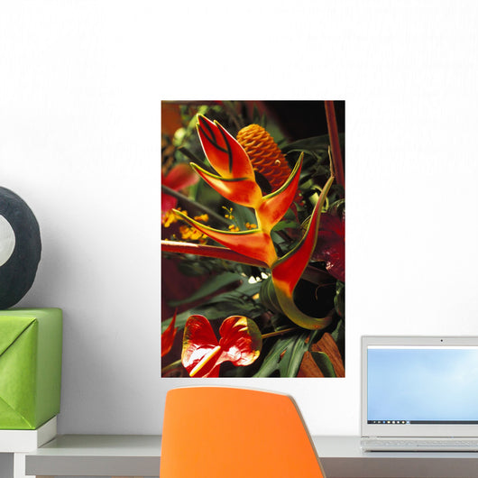 Bouquet With Heliconia And Ginger Wall Mural