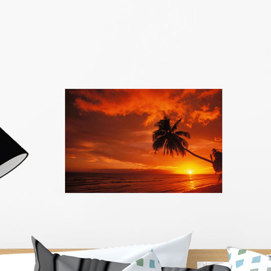 Hawaii, Maui, A Beautiful Sunset At Olowalu Wall Mural