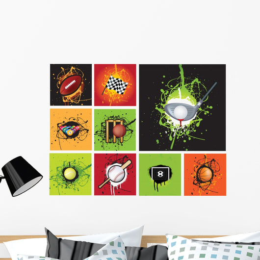 sports icon grunge Wall Mural