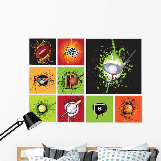 sports icon grunge Wall Mural