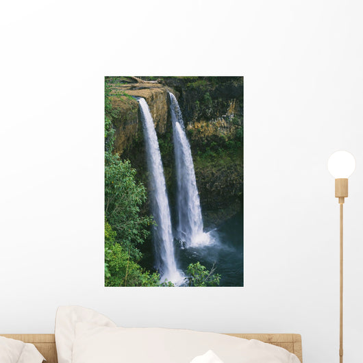 80 Foot High Waterfall Cascading Into Deep Pool Wall Mural