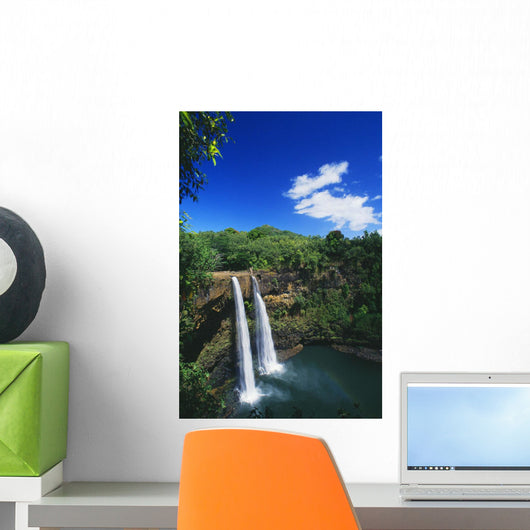80 Foot High Waterfall Cascading Into Deep Pool Wall Mural