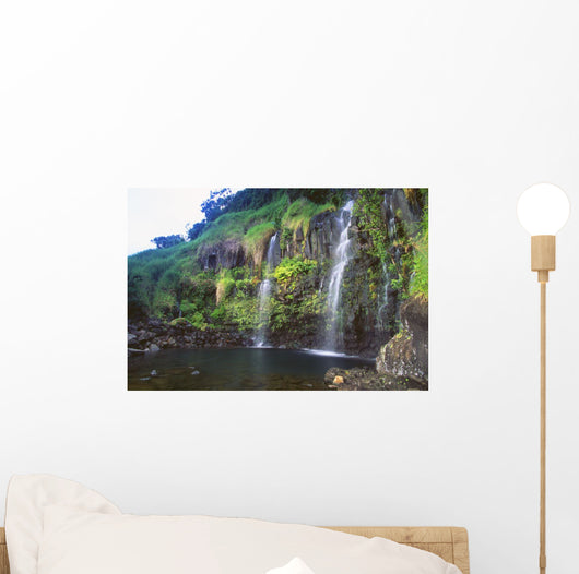Hawaii, Maui, Hana, Blue Pool Falls Wall Mural