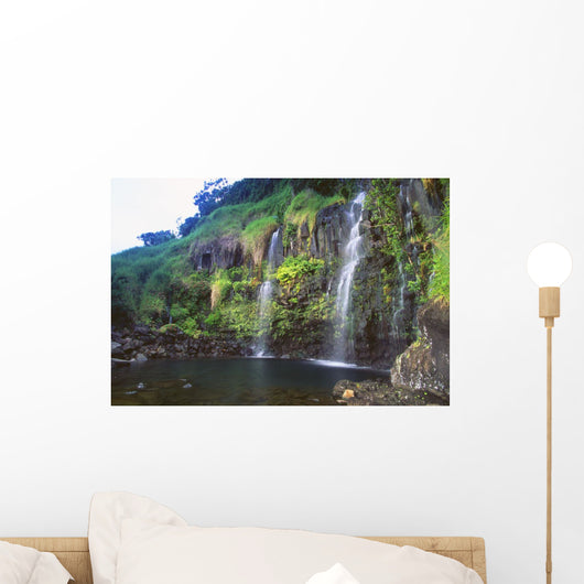 Hawaii, Maui, Hana, Blue Pool Falls Wall Mural