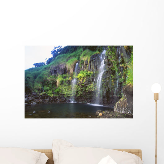 Hawaii, Maui, Hana, Blue Pool Falls Wall Mural