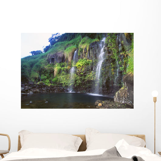 Hawaii, Maui, Hana, Blue Pool Falls Wall Mural