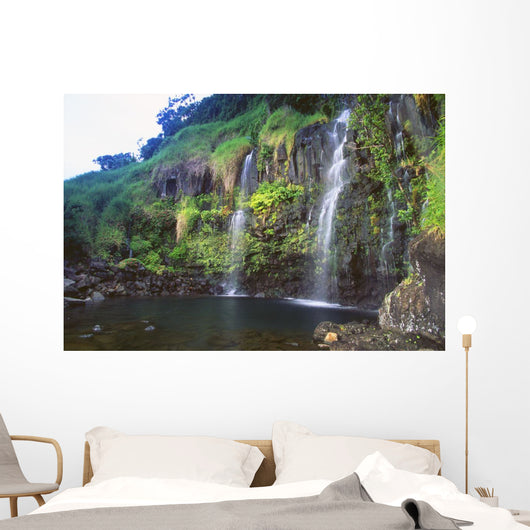 Hawaii, Maui, Hana, Blue Pool Falls Wall Mural