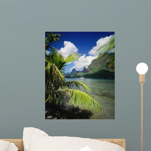 View From Across Cook's Bay With Sailboat Moored Wall Mural