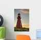 Red Lighthouse At Sunset Wall Mural