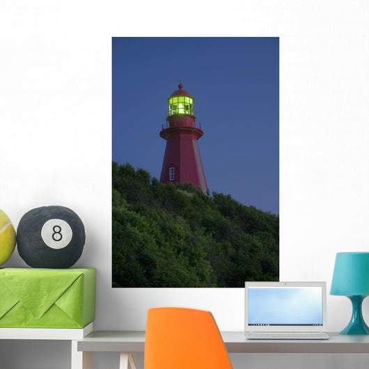 Red Lighthouse Illuminated Wall Mural