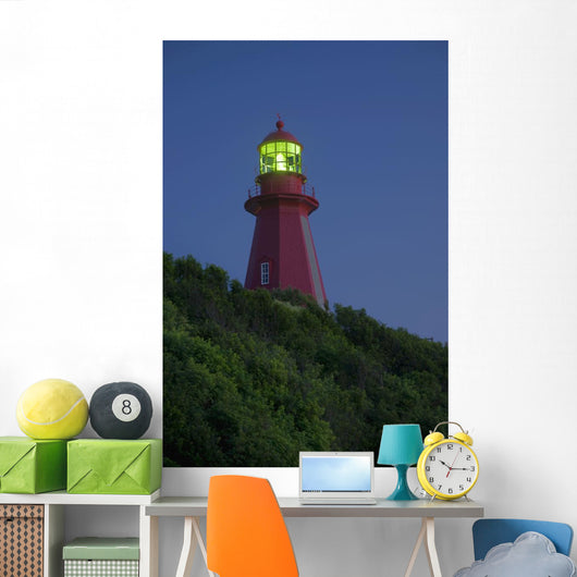 Red Lighthouse Illuminated Wall Mural