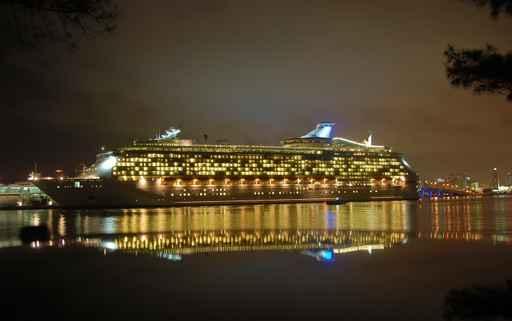 Night Scene Cruise Ship Wall Decal
