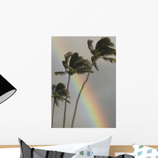 Three Palm Trees Bend Wall Mural