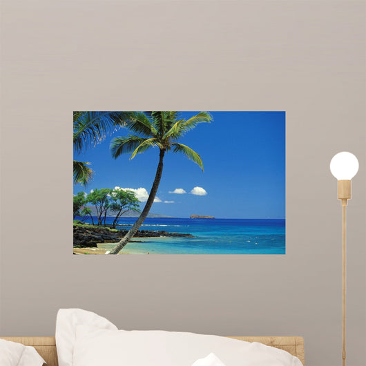 Hawaii, Maui, Island Of Kahoolawe And Molokini Viewed From Makena Wall Mural