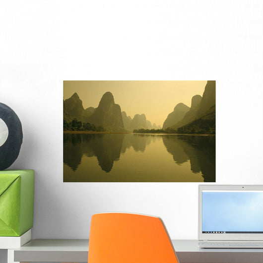 Li River With Reflections In Water A72H Wall Mural