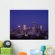 Downtown Skyline With Moonrise Twilight Overview A50E Wall Mural