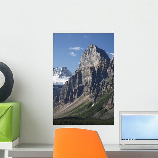 Mountain Peaks With Cliff Face And Blue Sky Wall Mural