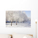 winter birch trees alley Wall Mural
