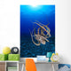 Hawaii, Day Octopus Floating To Reef Bottom, Sunburst Wall Mural
