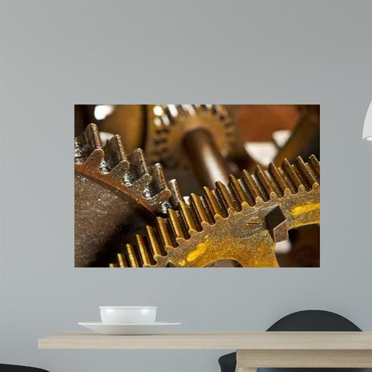 dirty industrial gears background Wall Mural