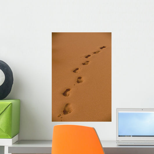 Deep Footprints On Smooth Sand Wall Mural