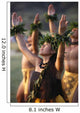 Side Angle Of Hula Dancers Kahiko All With Arms Raised, Looking Upward Wall Mural
