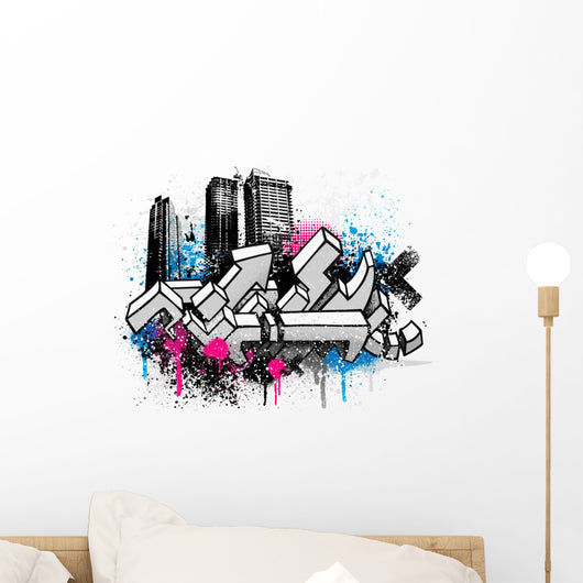 City graffiti background Wall Decal