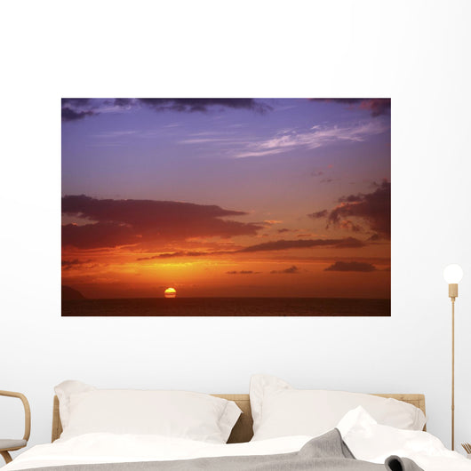 Sun Sinking Below The Horizon Wall Mural