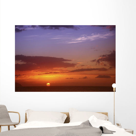 Sun Sinking Below The Horizon Wall Mural