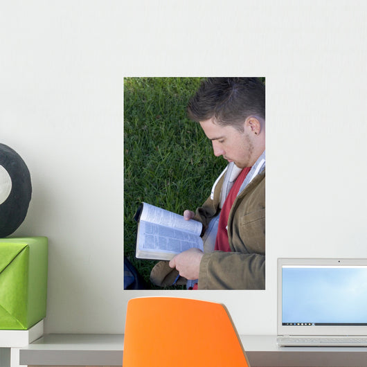 Young Man Reading Wall Mural