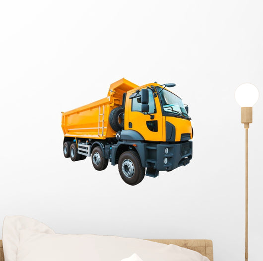 Yellow Dump Truck White Wall Decal