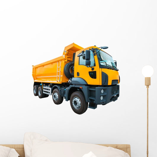 Yellow Dump Truck White Wall Decal