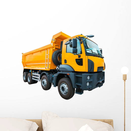 Yellow Dump Truck White Wall Decal