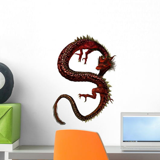 Red Eastern Dragon Wall Decal