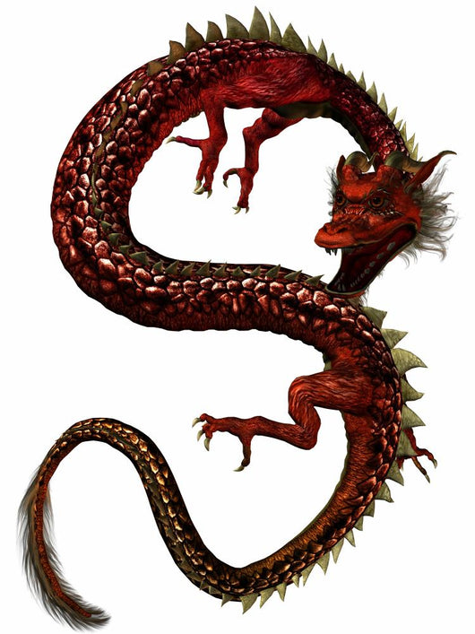 Red Eastern Dragon Wall Decal